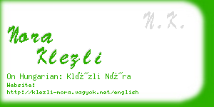 nora klezli business card